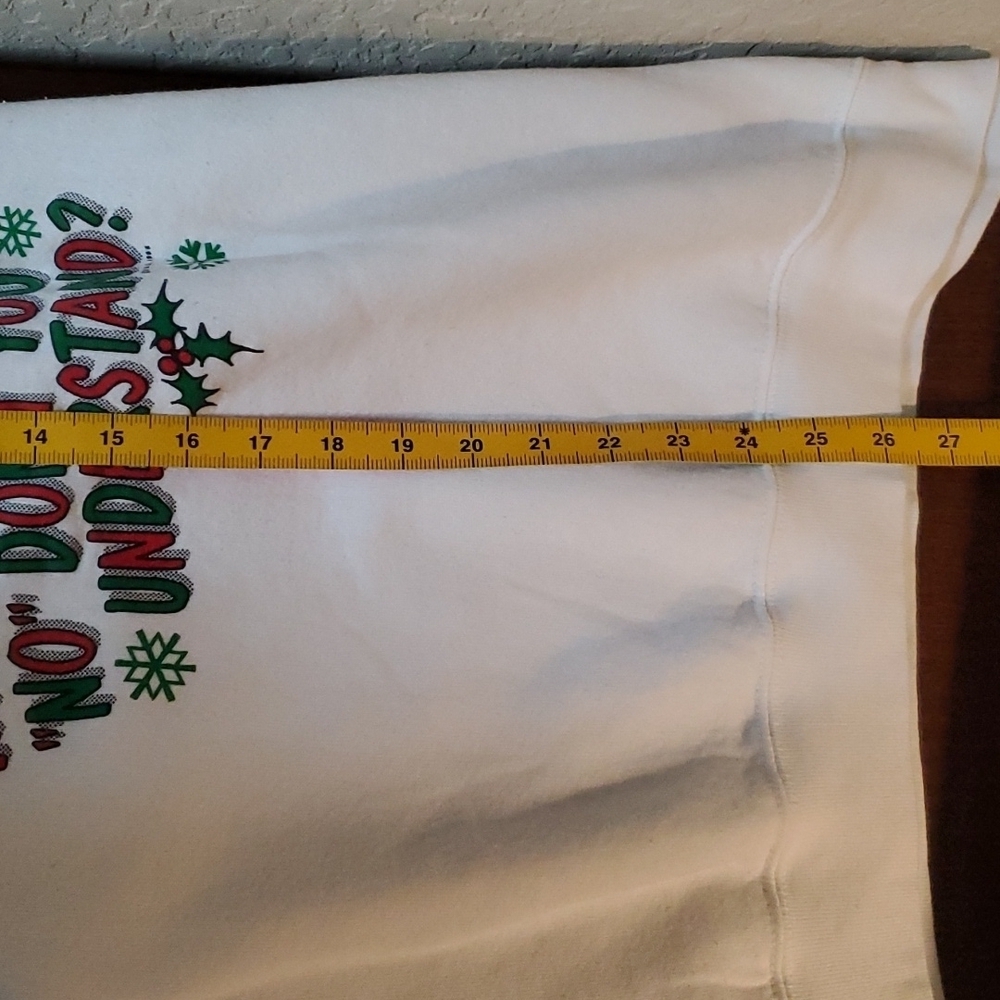 VTG white sweater XL, "What part of no don't you understand?" - Picture 12 of 12